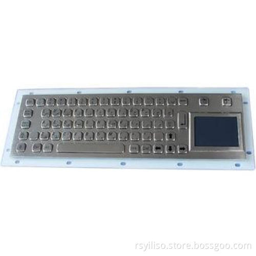 long stroke touchpad kiosk metal keyboard with panel mounti